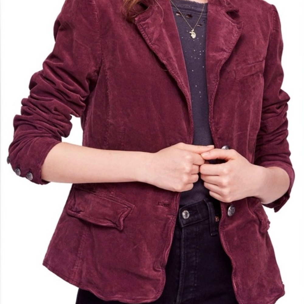 Free people Maroon Corduroy Jacket